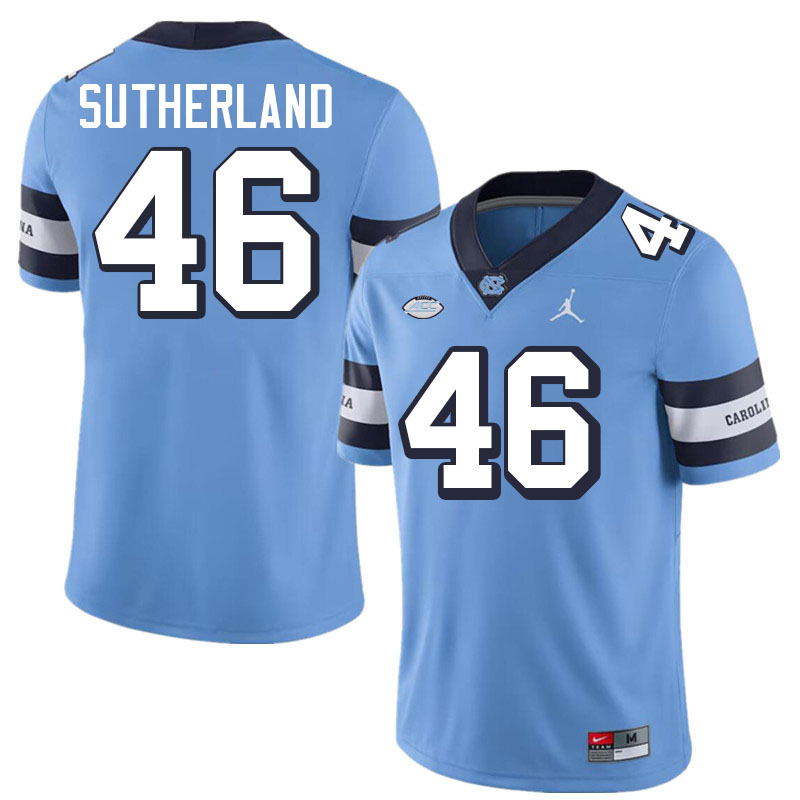 #46 Bill Sutherland North Carolina Tar Heels Jerseys,Apparels,Uniforms Stitched-Alternate Blue